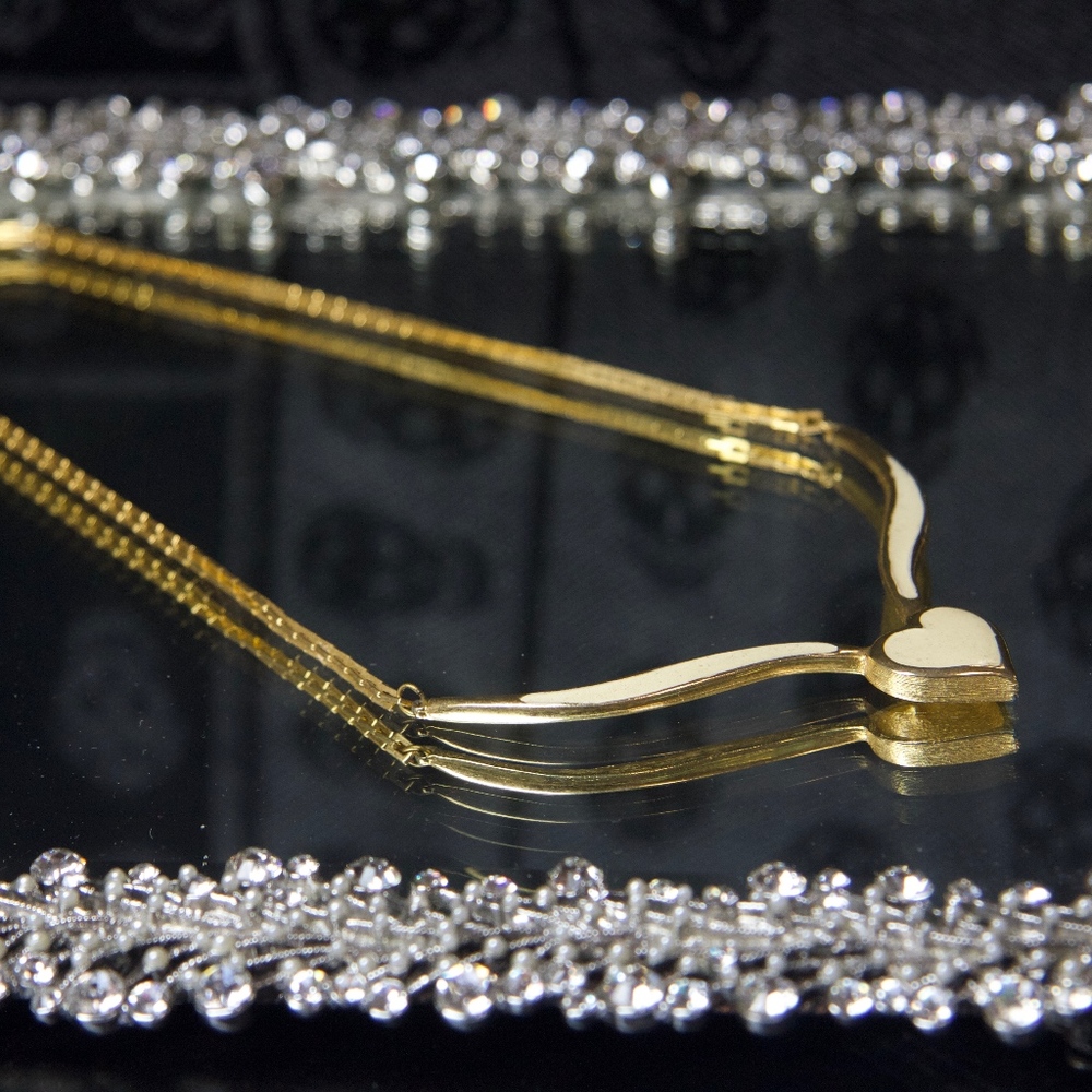 My Vintage Gold Dipped Gorgeous Heart Necklace - image 1